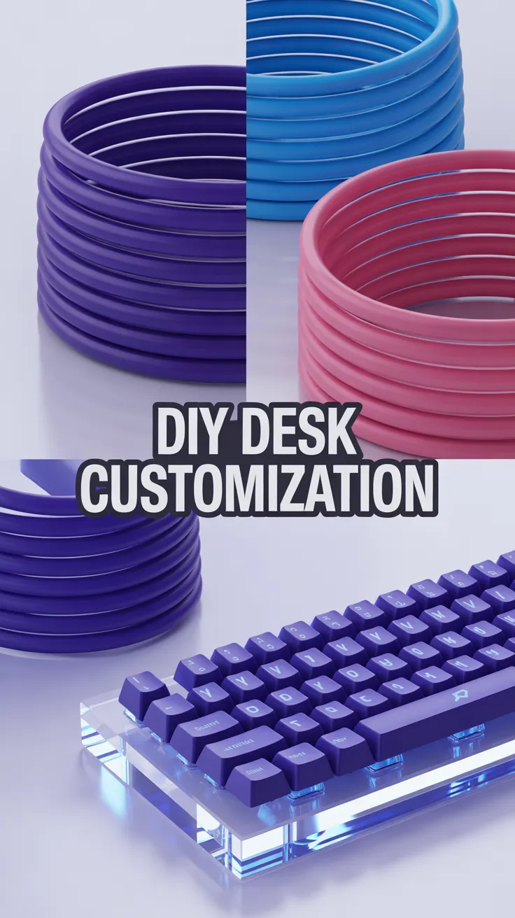 transparent desk accessories, cute tech, cyberdeck diy, clear mechanical keyboard, liquid aqua mouse
