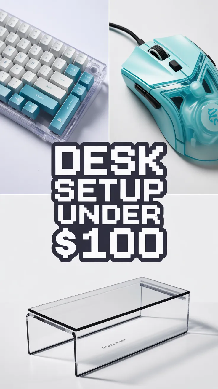 clear monitor stand, cute tech, budget transparent keyboard, y2k cyberdeck diy, XINMENG X75