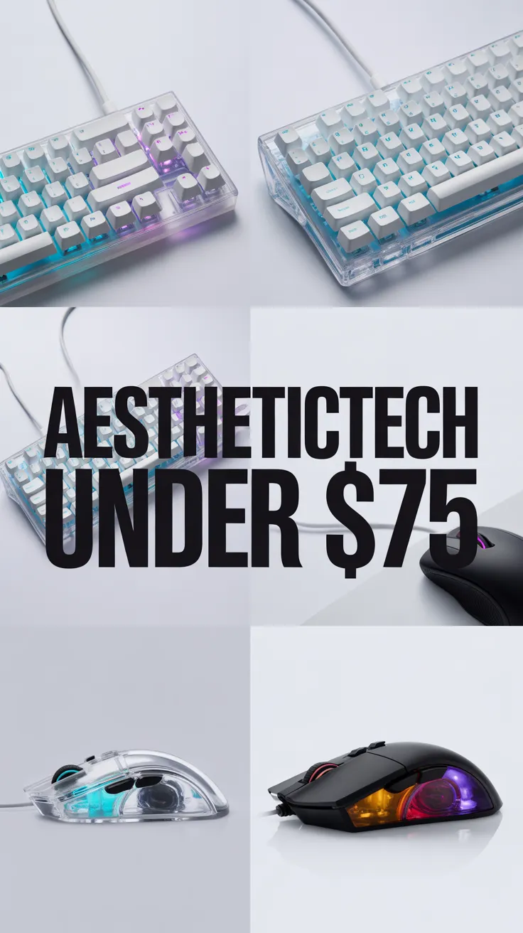 y2k tech, transparent desk accessories, AULA F68, cute tech, liquid aqua mouse