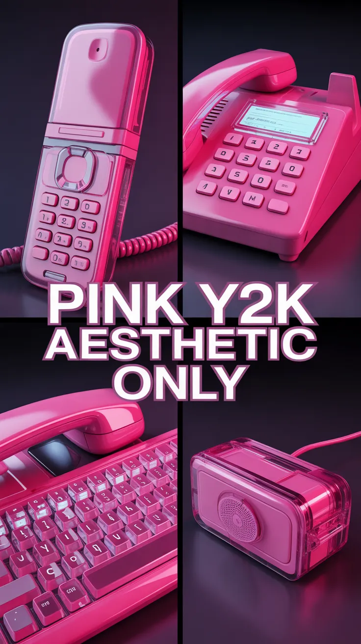 cute tech, main character energy, liquid aqua mouse, clear landline phone, transparent speaker