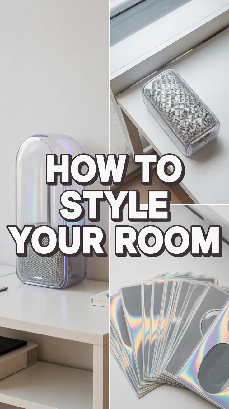 y2k room decor, transparent speaker, clear landline phone, cute tech, transparent electronics